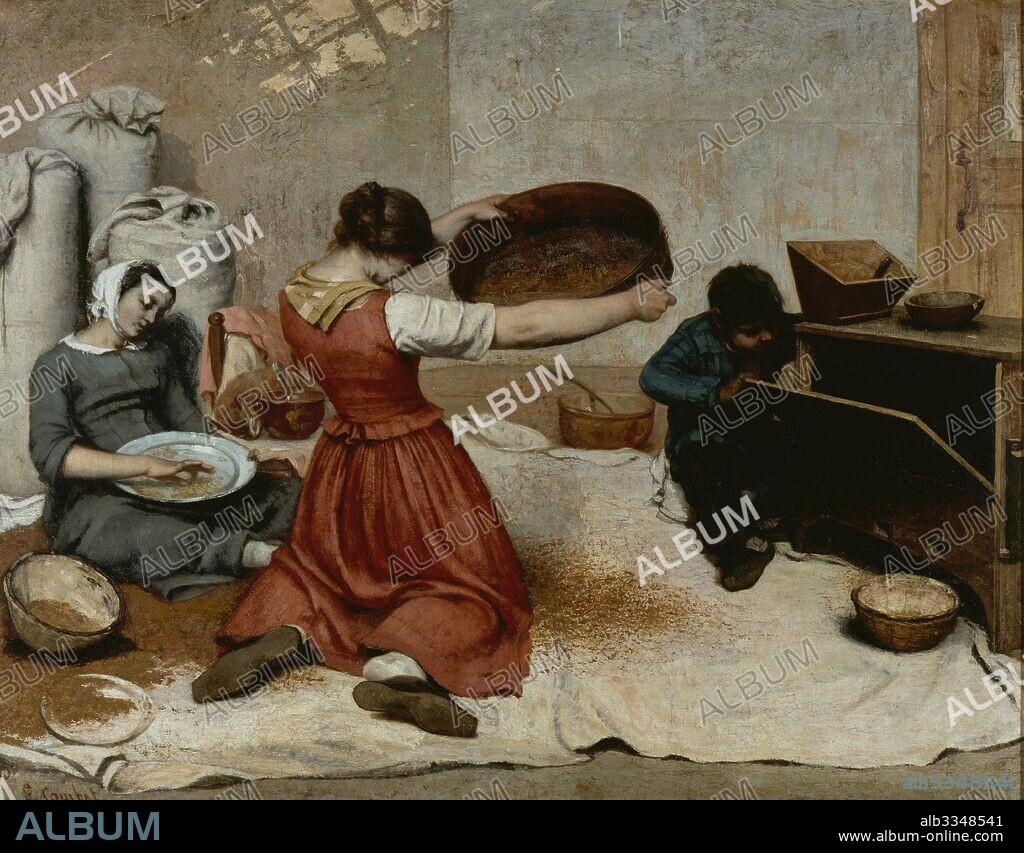 GUSTAVE COURBET. The Wheat Sifters (Les Cribleuses de Blé).