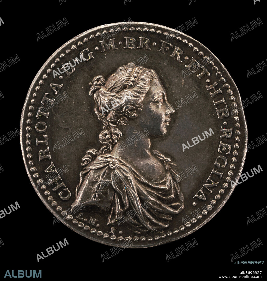 JOHANN LORENZ NATTER. Coronation of Queen Charlotte [obverse]. Dated: 1761. Dimensions: overall (diameter): 3.45 cm (1 3/8 in.)  gross weight: 17.66 gr (0.039 lb.)  axis: 6:00. Medium: silver.