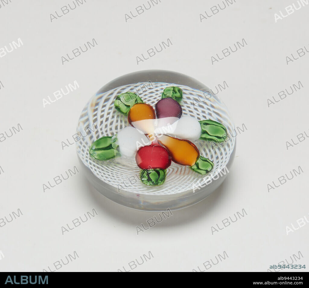 Paperweight, 19th century, Saint Louis Glass Works, 1 7/8 x 2 5/8 x 2 5/8 in. (4.76 x 6.67 x 6.67 cm), Glass, France, 19th century.