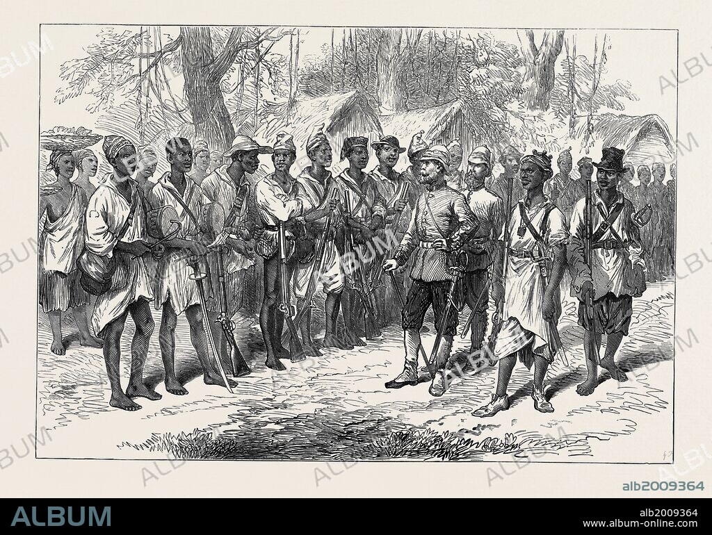 THE ASHANTEE WAR: INSPECTING KOSSOHS AT PRAH-SU, 1874.