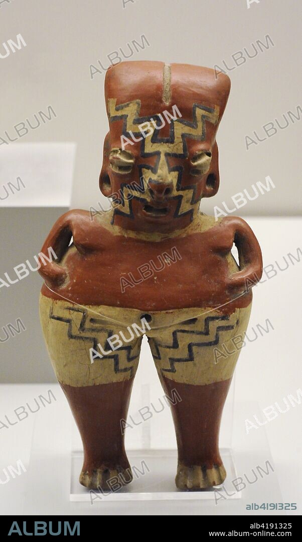 Figura femenina. Cerámica pintada. Estilo Chupícuaro. Período Preclásico Tardío (400 a-C-100 d. C). Occidente de México. Museo de América. Madrid, España.