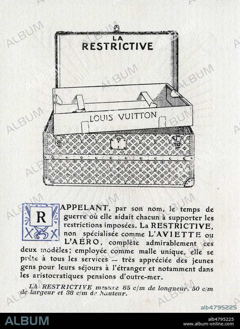 'La restrictive'. Malle Louis Vuitton. Brochure publicitaire de 1919. Illustration anonyme. Credit : Collection IM/KHARBINE-TAPABOR.
