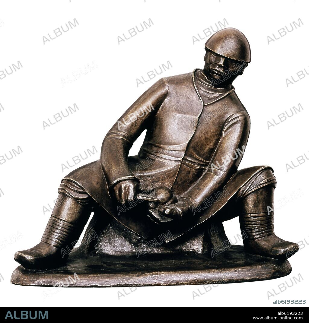 ERNST BARLACH. ESCULTURA - CORTADOR DE MELONES - SIGLO XX - EXPRESIONISMO ALEMAN.