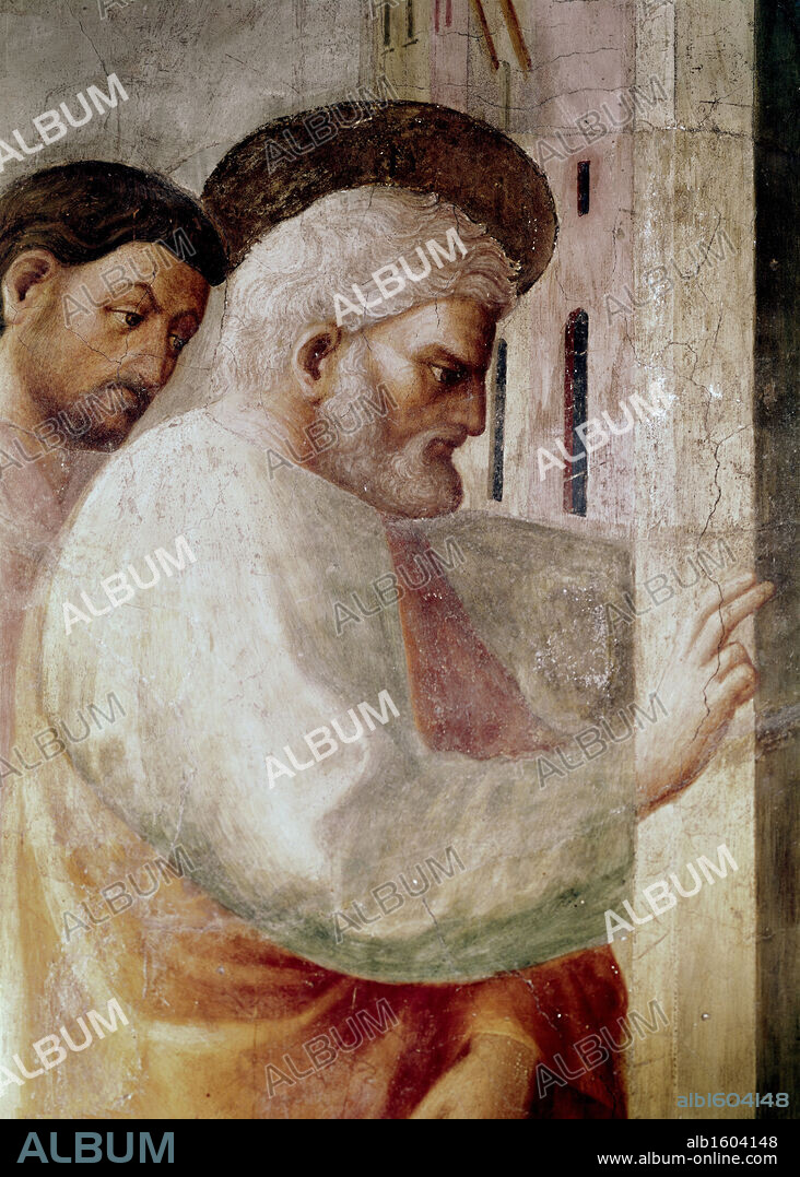 Healing Of The Cripple And The Resurrection Of Tabitha - Detail (From The Life Of St. Peter Cycle) 1425-28 Masaccio (1401-1428 Italian) Fresco Cappella Brancacci, Santa Maria del Carmine, Florence, Italy.