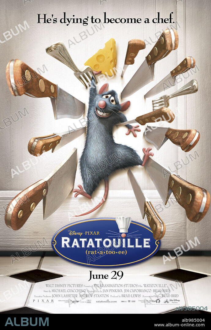 Poster of RATATOUILLE, 2007, directed by BRAD BIRD. Copyright WALT DISNEY PICTURES.