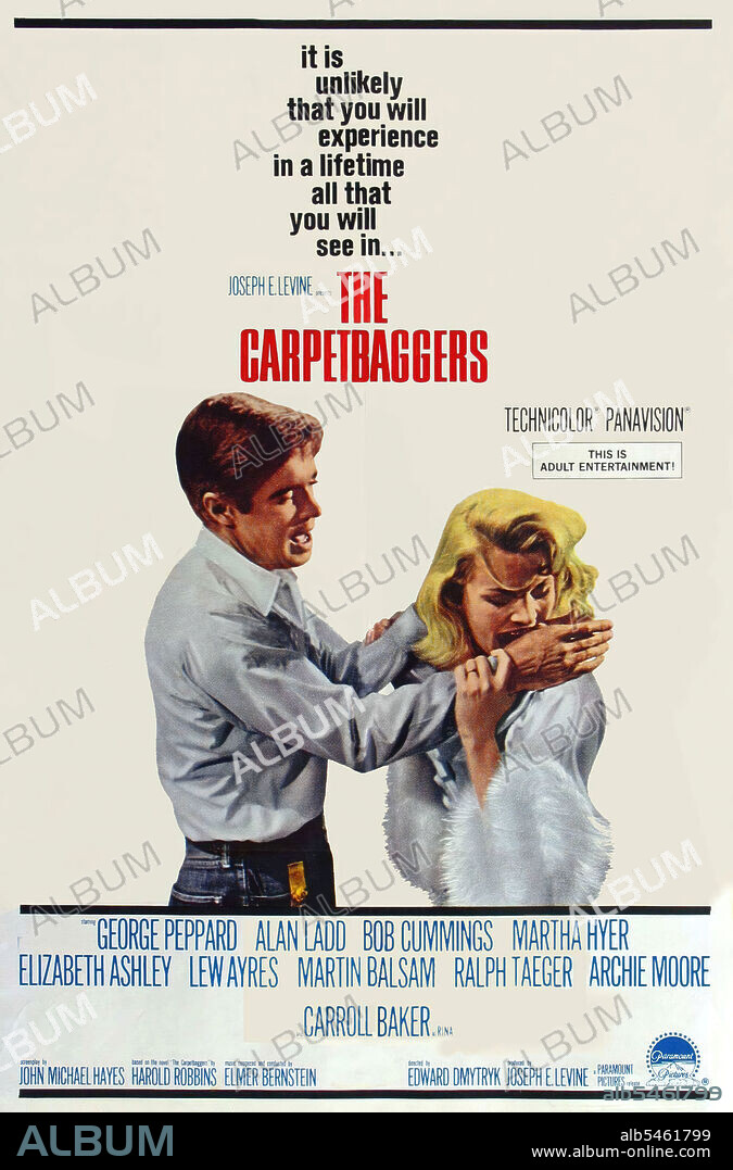 CARROLL BAKER y GEORGE PEPPARD en LOS INSACIABLES, 1964 (THE CARPETBAGGERS), dirigida por EDWARD DMYTRYK. Copyright PARAMOUNT/EMBASSY.