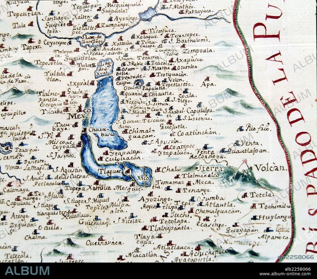 ALZATE JOSE ANTONIO DE. CARTOGRAFIA. PLANO DEL ARZOBISPADO DE MEXICO Y SU LAGUNA , AÑO 1767. REALIZADO POR JOSE ANTONIO DE ALZATE. BIBLIOTECA LORENZANA - BORBON. TOLEDO.