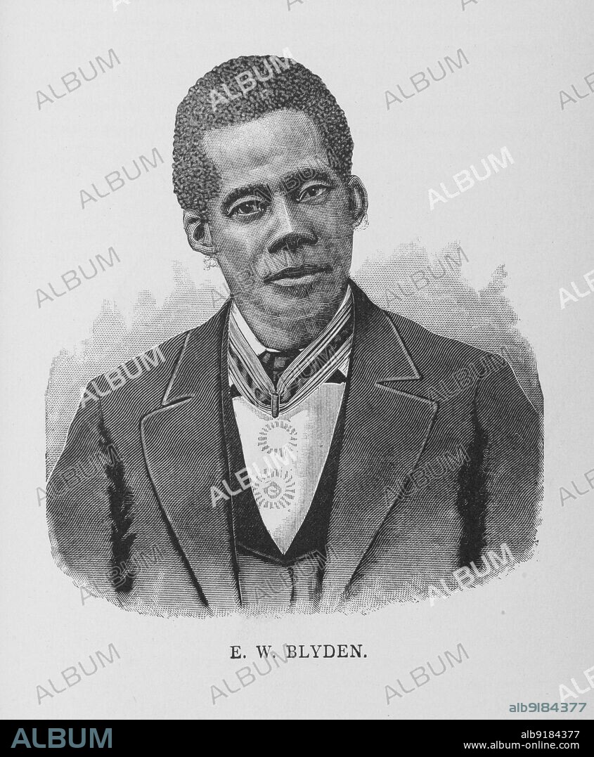 E. W. Blyden, 1887. Liberian educator, writer, diplomat, and politician Edward Wilmot Blyden was born in the Danish West Indies to free black parents who claimed descent from the Igbo people of present-day Nigeria. He joined the waves of black immigrants from the Americas who migrated to Africa. From "Men of Mark: Eminent, Progressive and Rising" by William J. Simmons.