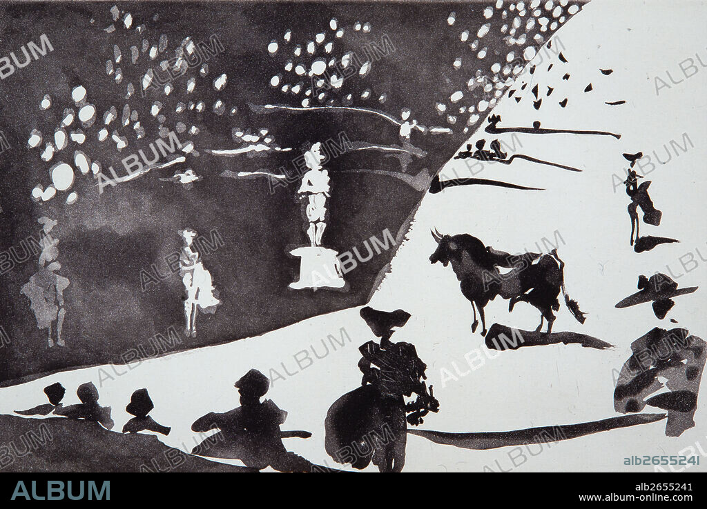 Pablo Picasso / 'The feat of Don Tancredo', 1957, Sugar lift aquatint on copper plate, printed on paperl, 19,9 x 29,5 cm, MPB 112.771.