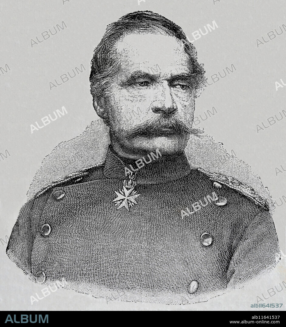 Albrecht von Roon (1803-1879). Prussian soldier and statesman. Minister of War from 1859-1873. Engraving, Nuestro Siglo, 1883, Barcelona, Spain.