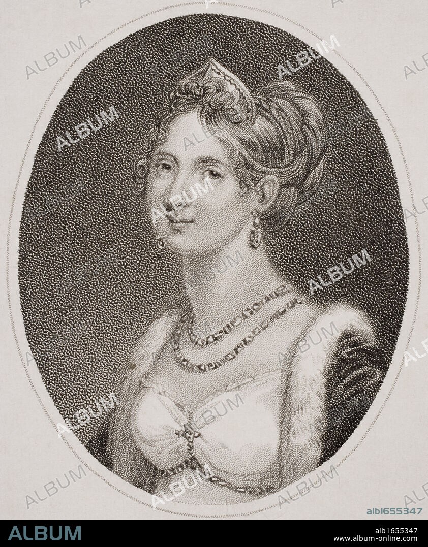 Marie Louise, Empress of the French, Duchess of Parma, Piacenza and Guastalla, 1791-1847. Second wife of Napoleon I. Engraved by Heath.
