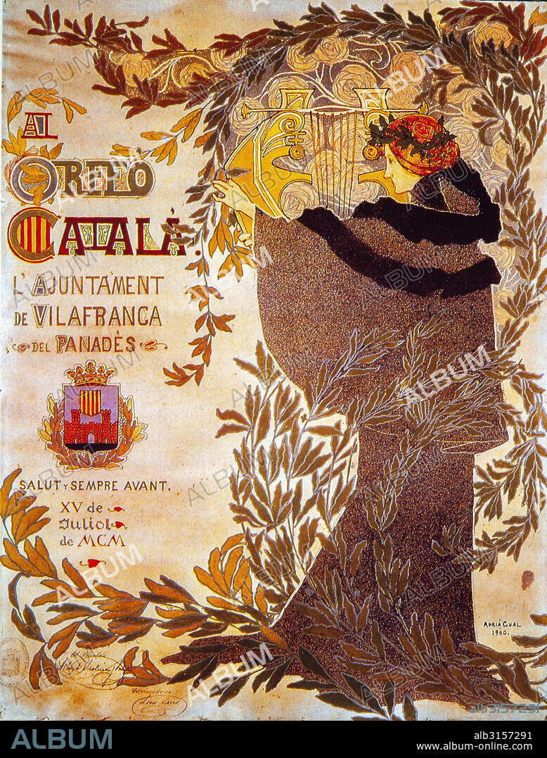 ADRIA GUAL QUERALT. Cartel de Adrià Gual. Orfeo Catala.