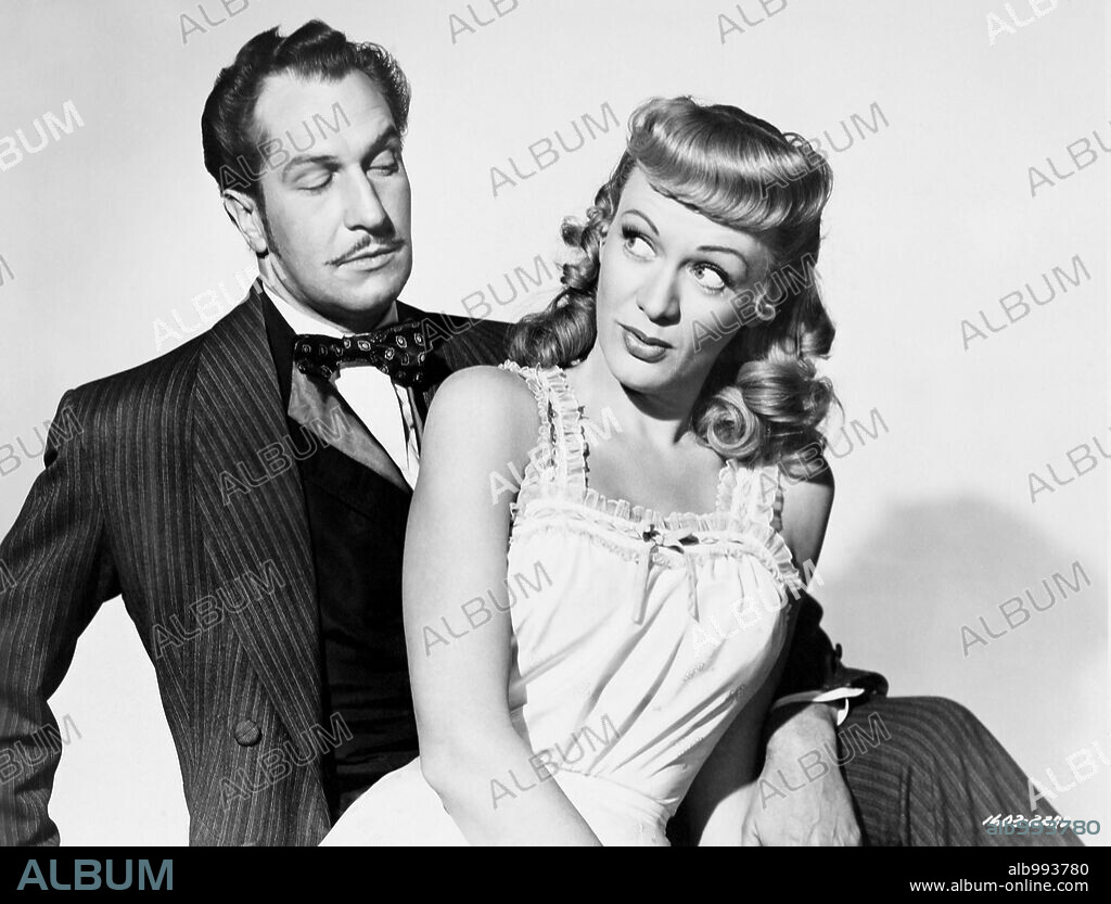 EVE ARDEN and VINCENT PRICE in CURTAIN CALL AT CACTUS CREEK, 1950, directed by CHARLES LAMONT. Copyright UNIVERSAL PICTURES.