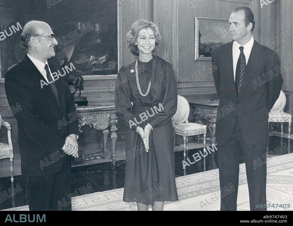 Don Juan Carlos y doña Sofía Recibieron al premio Nobel de literatura 1979, Odisseas Elytis.