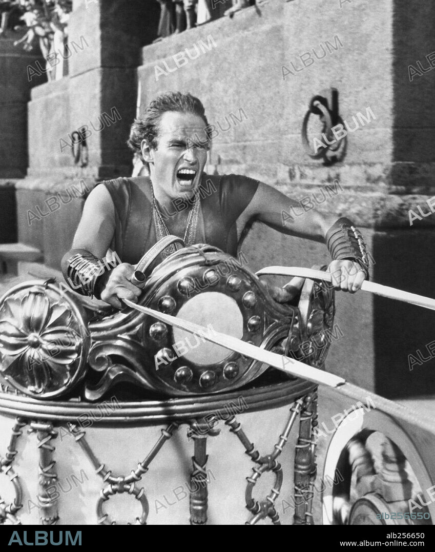 CHARLTON HESTON in BEN-HUR, 1959, directed by WILLIAM WYLER. Copyright M.G.M.