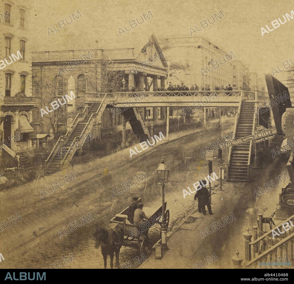 The Broadway Bridge, including St. Paul's Church and the Astor House. New York City, Edward and Henry T. Anthony & Co. (American, 1862 - 1902), about 1864, Albumen silver print.
