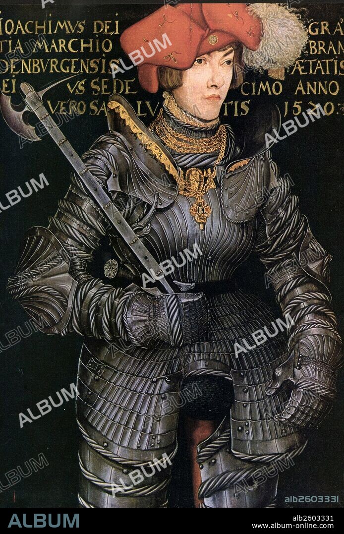 Joachim II Hector, Elector of Brandenburg, shown when crown prince of the state by Lucas Cranach the Elder, 1520.