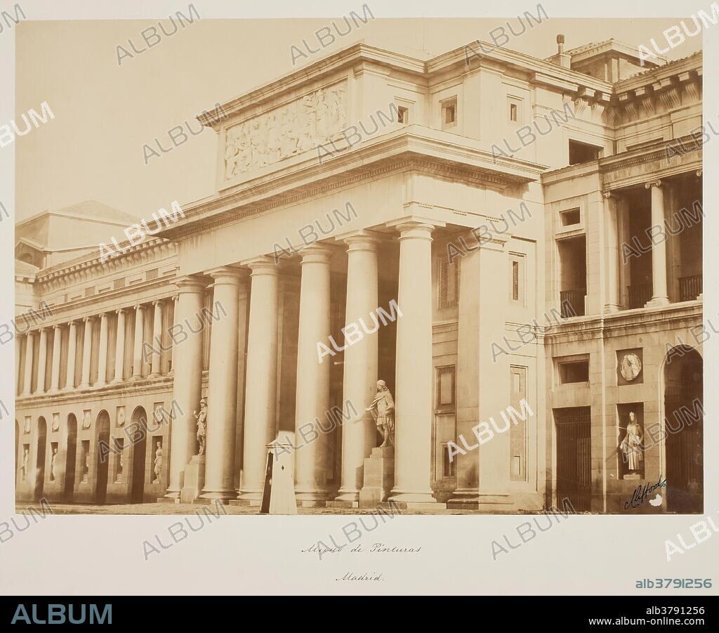 CLIFFORD CHARLES. Charles Clifford (Photographer) / 'The west or Velázquez façade of the Museo del Prado'. 1860 - 1862. Albumen on photographic paper.