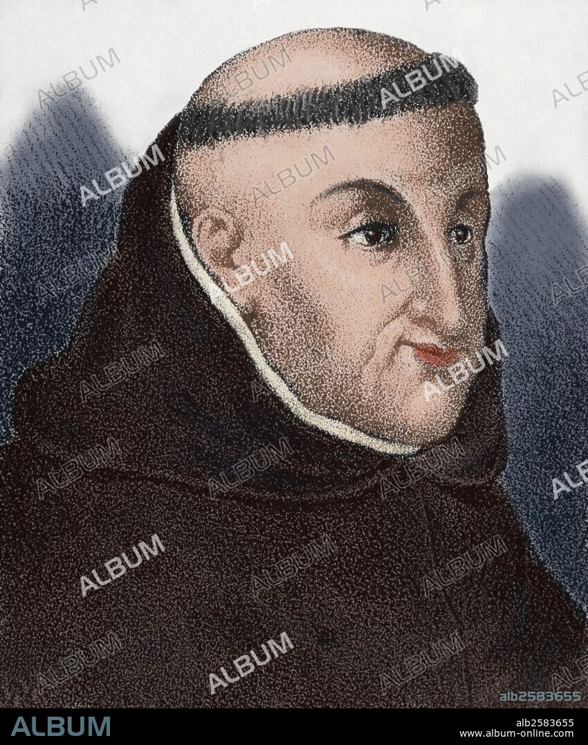 Louis of Granada, O.P. (1505-1588). Dominican friar. Theologian, writer and preacher. Engraving. 19th century. Colored.
