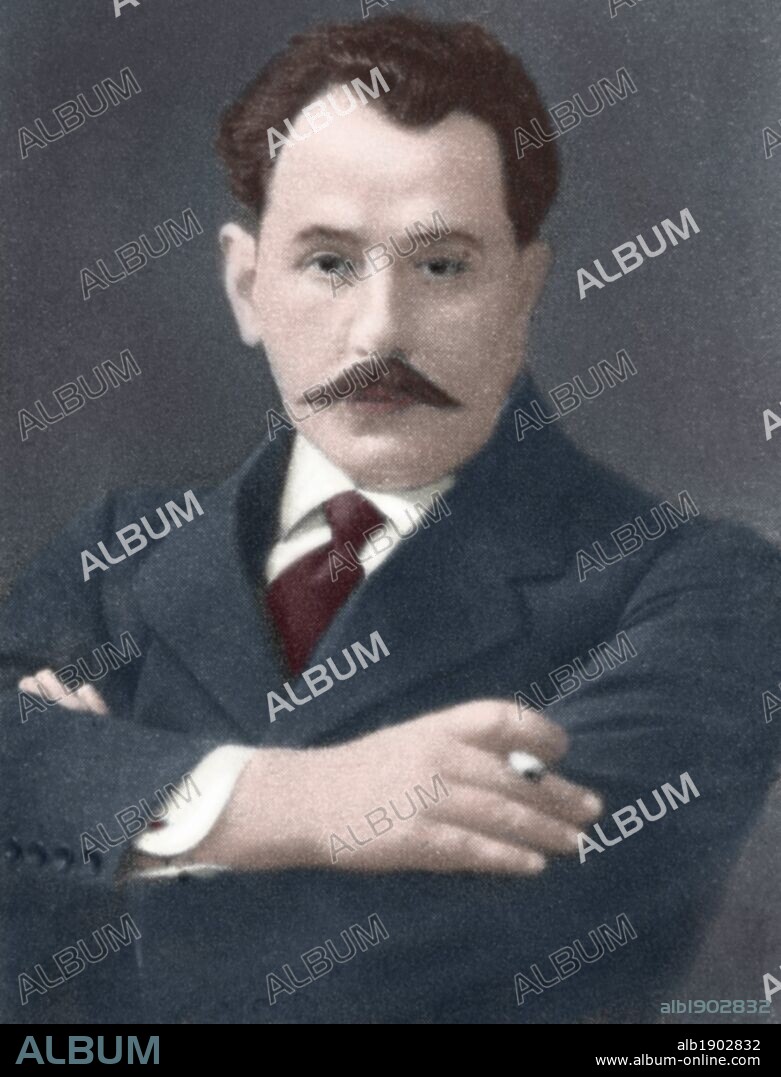 Eduardo Marquina (1879-1946). Spanish playwright and poet associated with the Catalan Modernist school. Portrait. Colored.