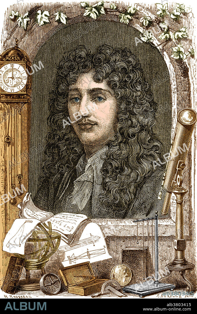 Christiaan Huygens (1629 -1695) was a prominent Dutch mathematician, astronomer, physicist, probabilist, horologist and scientist. Huygens is remembered especially for his wave theory of light. He investigated the use of lenses in projectors and is credited as the inventor of the magic lantern. His work included early telescopic studies of the rings of Saturn and the discovery of its moon Titan. His invention of the pendulum clock was a breakthrough in timekeeping. He also developed a balance spring watch in the same period as Robert Hooke.