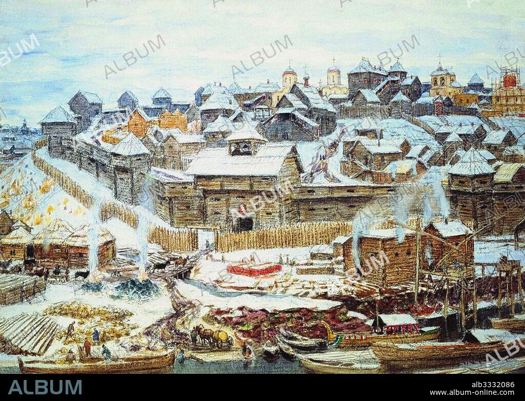APPOLINARI MIKHAYLOVICH VASNETSOV. The Moscow Kremlin at the time of Ivan I Kalita.