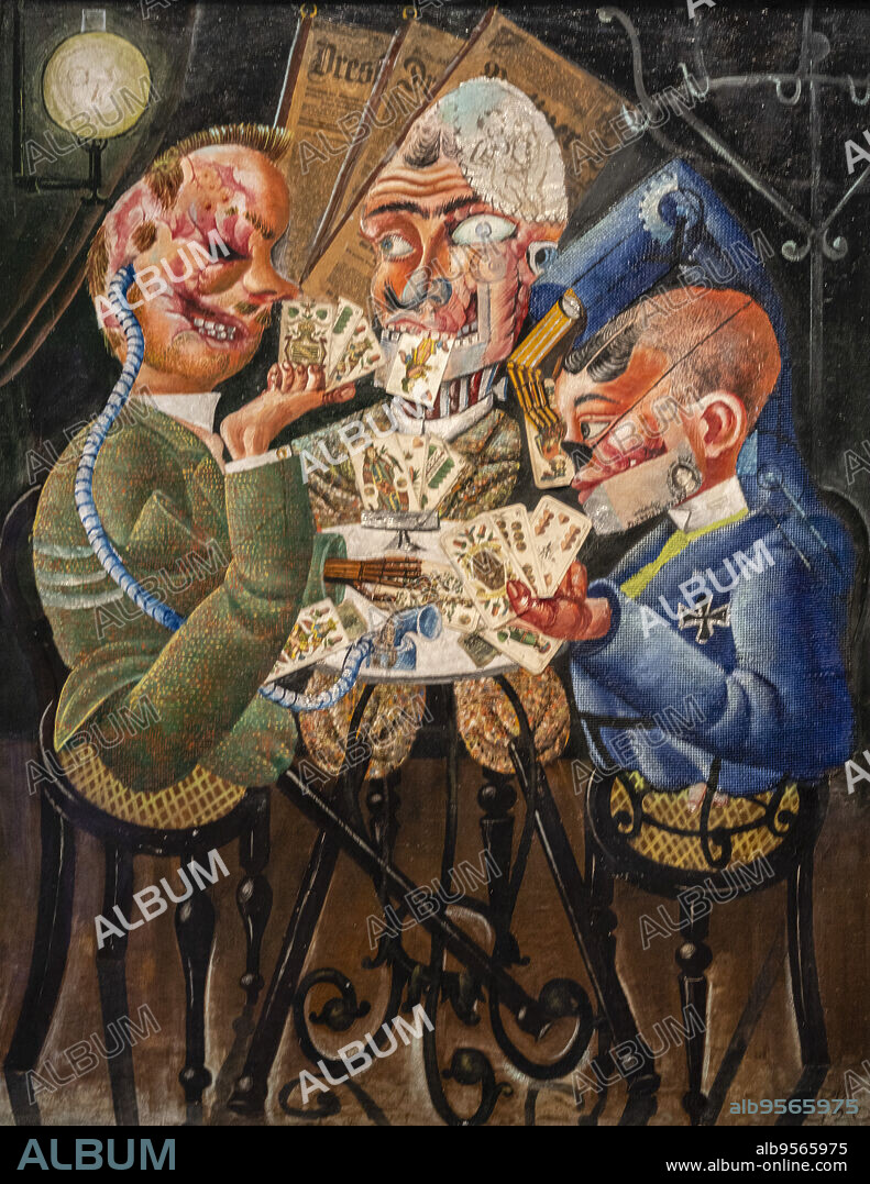 The Skat Players, Otto Dix, 1920, Berlin, Federal Republic of Germany.