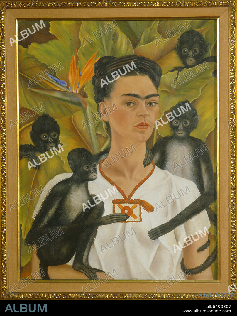 FRIDA KAHLO. Self-Portrait with Monkeys, 1943. 
 
The Jacques and Natasha Gelman Collection of the 20th Century Mexican Art and The Vergel Foundation.
