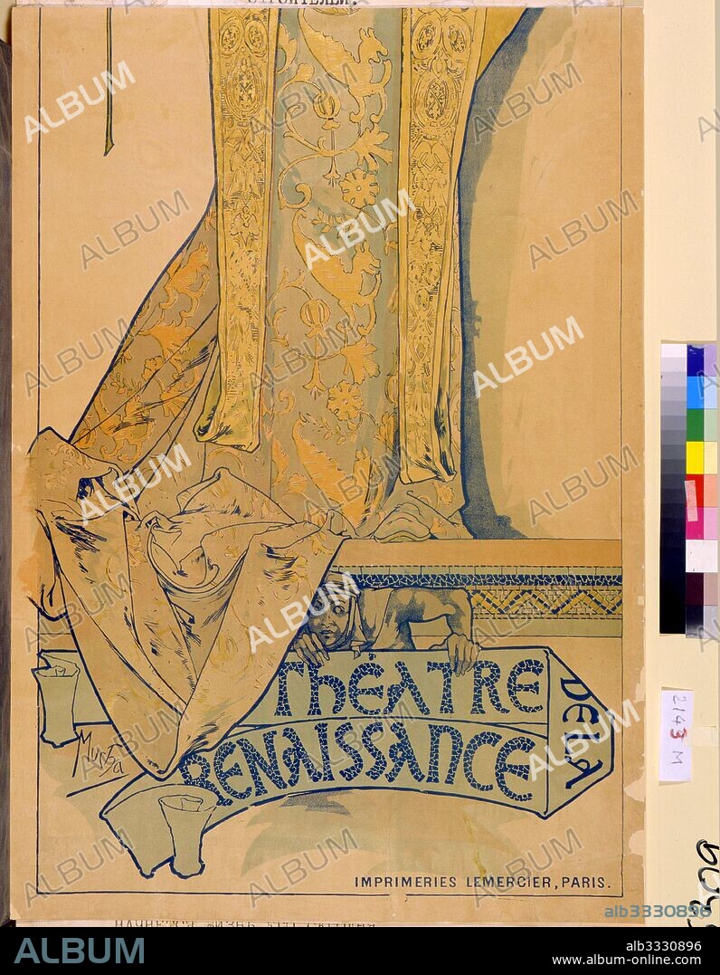 ALPHONSE MUCHA. Poster for the theatre play Gismonda by V. Sardou (Lower part).