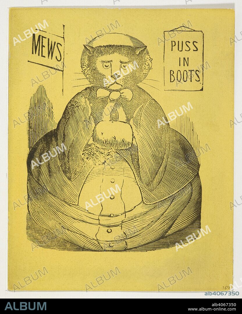 Illustration for a Valentine card. 'Puss in boots'. [A collection of 111 Valentines.] (There are 161 plates). [London, 1845-50?]. Source: HS.85/2 plate 150.