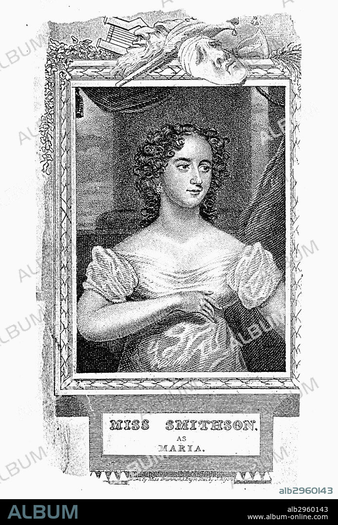 HARRIET C. SMITHSON(1800-1854). Later Mme. Hector Berlioz. Irish actress. Steel engraving, English, 1819.