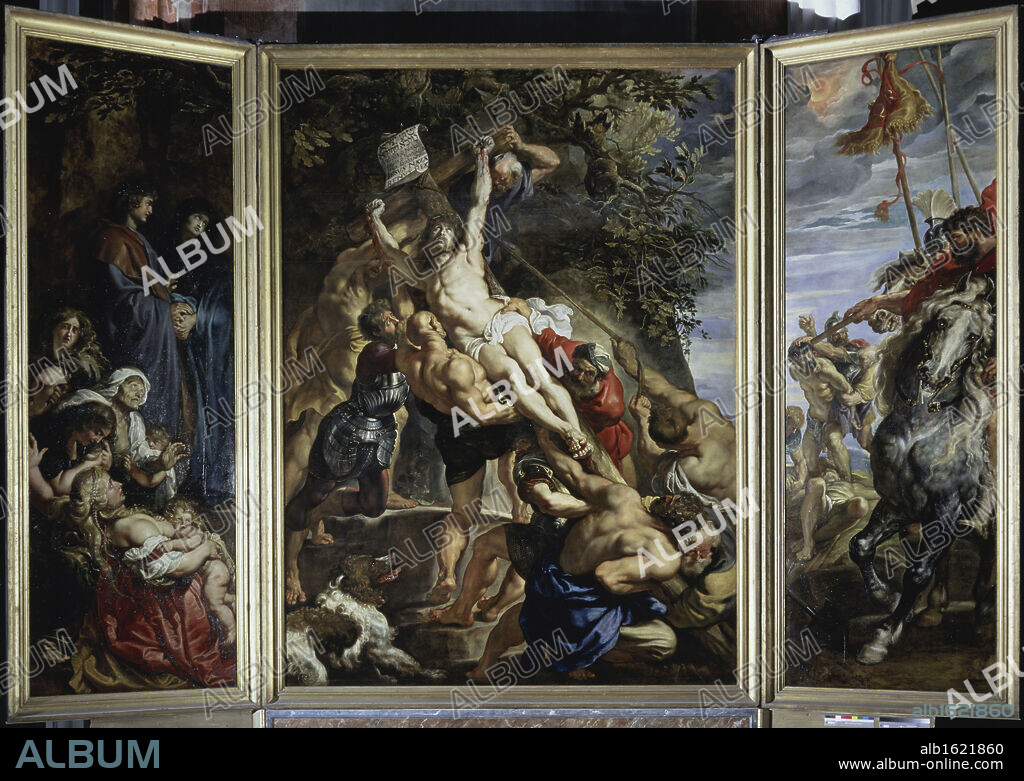 Raising of the Cross  1610  Peter Paul Rubens (1577-1640/Flemish)  Oil on Triptych Wood Panel  Cathedral of Our Lady, Antwerp, Belgium.