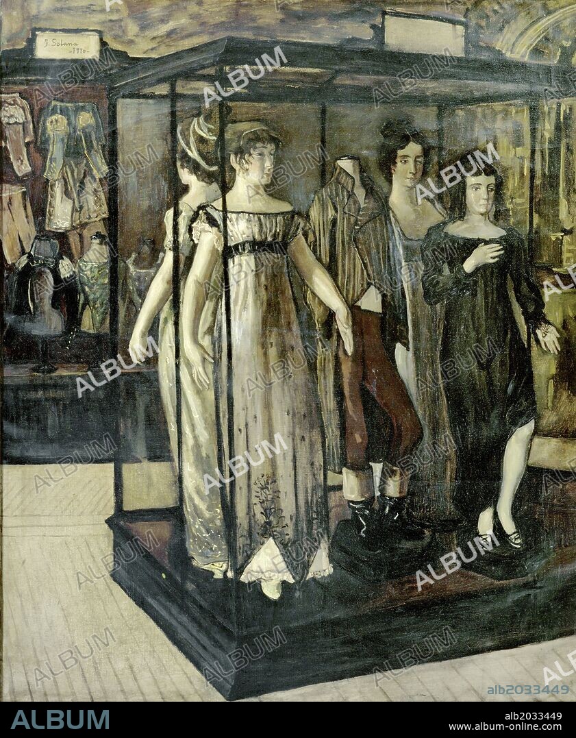 JOSE GUTIERREZ SOLANA. José Gutiérrez Solana / 'Shopwindows', 1910, Oil on canvas, 121 x 100 cm.