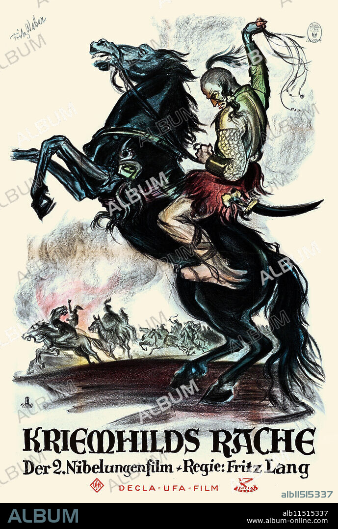 FRITZ WEBER. Kriemhild's Revenge.  The second of two German silent fantasy films created by Austrian director Fritz Lang in 1924: Die Nibelungen: Siegfried and Die Nibelungen: Kriemhild's Revenge.    Nibelungen is a hero or race of heroes of German and Norse mythology.