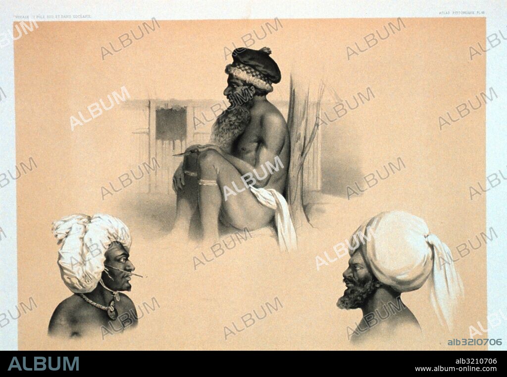Plate 85. Tanoa, Abouni-Valou, Roi de Pao. by Émile Lassalle (1813-1871) a French painter and lithographer. Dated 19th Century.