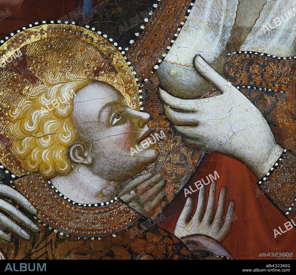 Ramon de Mur / Virgen de la Leche, 1415-1425, Temple y dorado con pan de oro sobre tabla, Procedente de la iglesia parroquial de Santa Maria de Cervera.