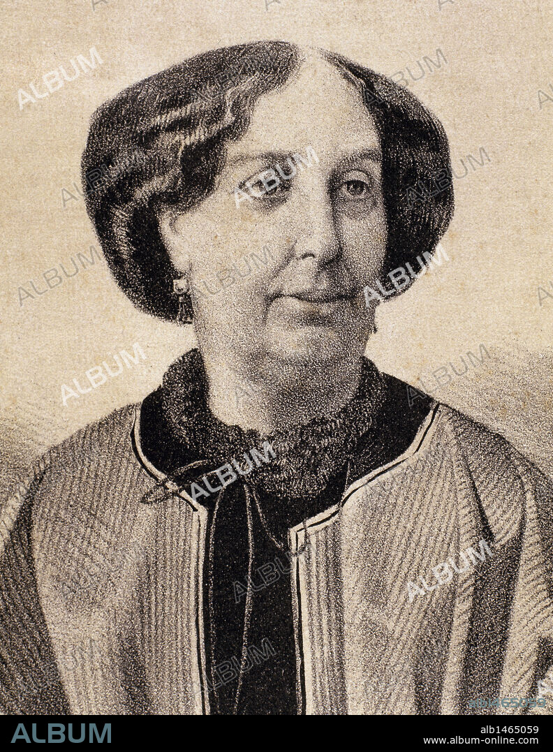 Sand, George, pseudonym of Aurore Dupin (Paris ,1804-Nohant, 1876). French novelist. Engraving.