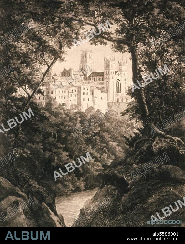 Mendelssohn-Bartholdy, Felix ; compositeur allemand . Hambourg 3.2.1809 - Leipzig 4.11.1847. "La cathédrale de Durham". Aquarelle du compositeur, 1829. Mendelssohn-Archiv, Berlin, Staatsbibliothek Preußischer Kulturbesitz.