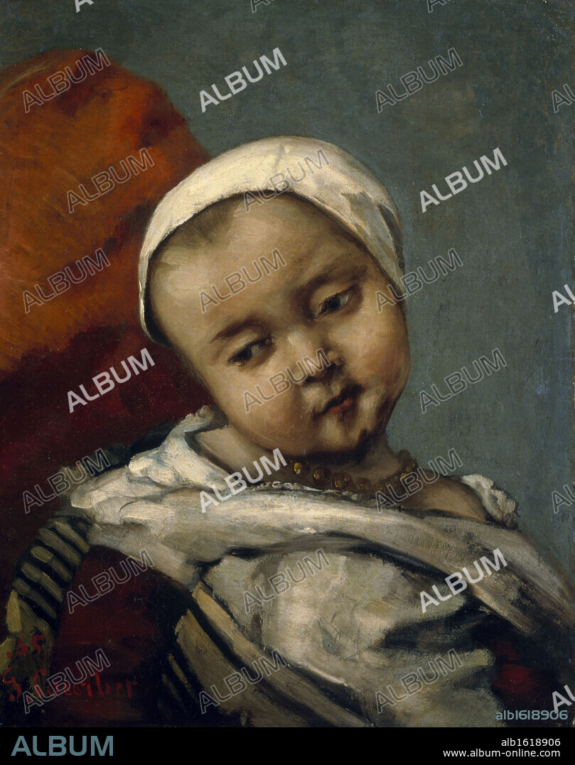 Head of a Baby by Gustave Courbet,  oil on canvas,  1855,  (1819-1877),  USA,  Pennsylvania,  Merion,  Barnes Foundation.