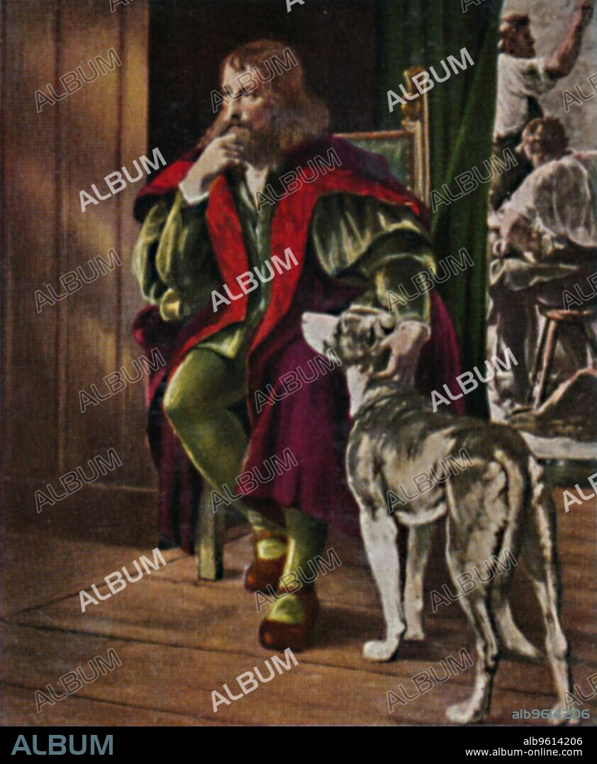 'Albrecht Dürer 1471-1528'. 1934. Albrecht Dürer (1471-1528), German painter, printmaker, and theorist of the German Renaissance. From "Die Großen der Weltgeschichte". [Eckstein-Halpaus, Dresden, 1934].