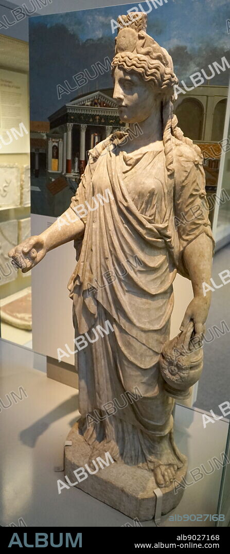 Marble statue of the Egyptian goddess Isis from Italy. Dated 2nd Century.