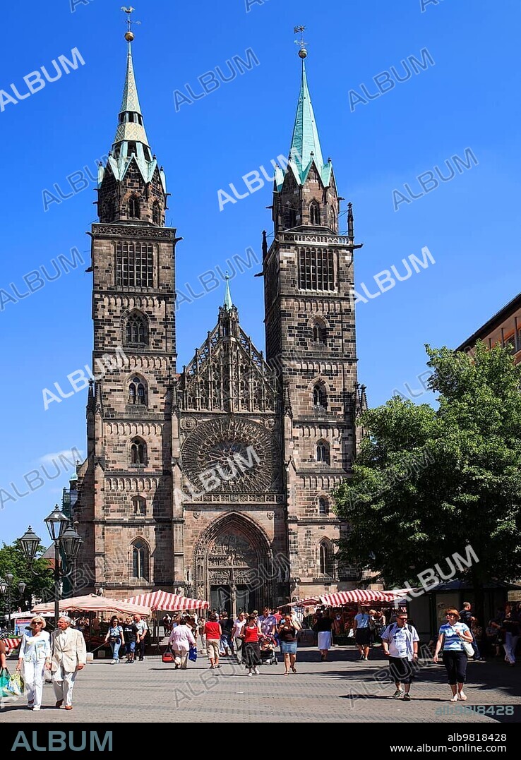 Protestant St. Lawrence Church; west façade; Nuremberg; Middle Franconia; Bavaria; Germany; Europe.