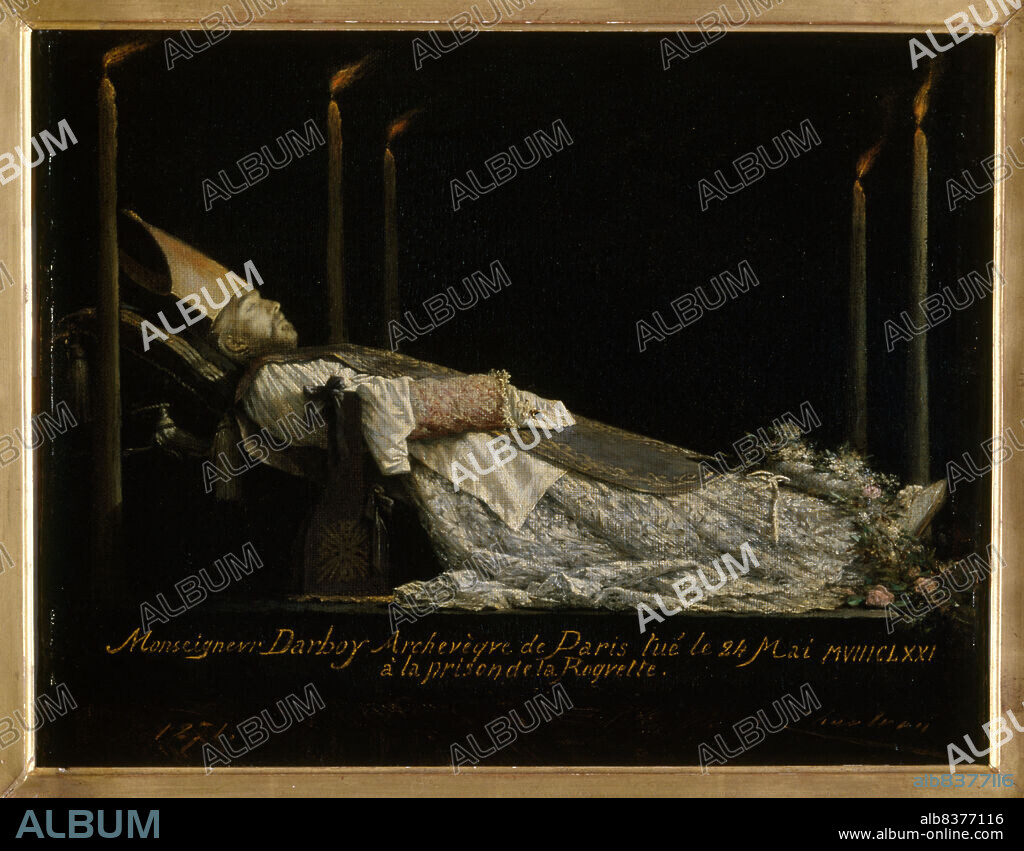 Monsignor Darboy (1813-1871), Archbishop of Paris, laid out after his death, 1871.
