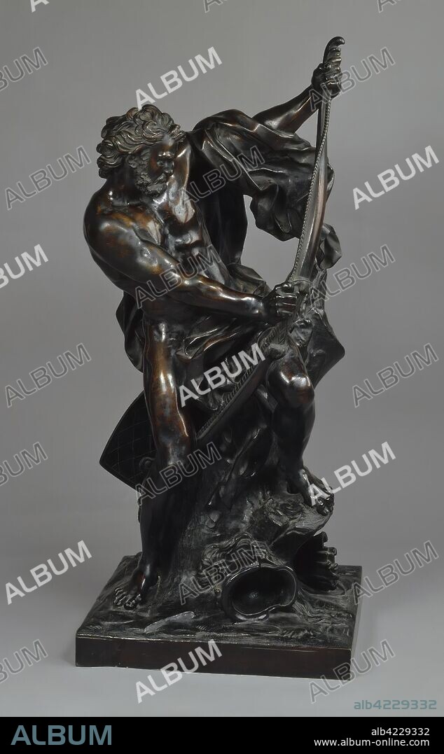 'Warrior Drawing a Bow (Odysseus)'. France, Last quarter of the 18th century (after the model of 1715). Dimensions: height: 88,0 cm; pedestal 37,0x39,0 cm.