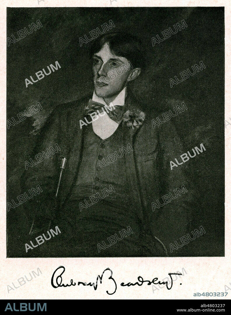 Portrait d'Aubrey BEARDSLEY (1872-1898) par Jacques-Emile BLANCHE (1861-1942) reprise dans Sous la colline edite en 1908. Credit : Collection Jean Vigne/Kharbine-Tapabor.