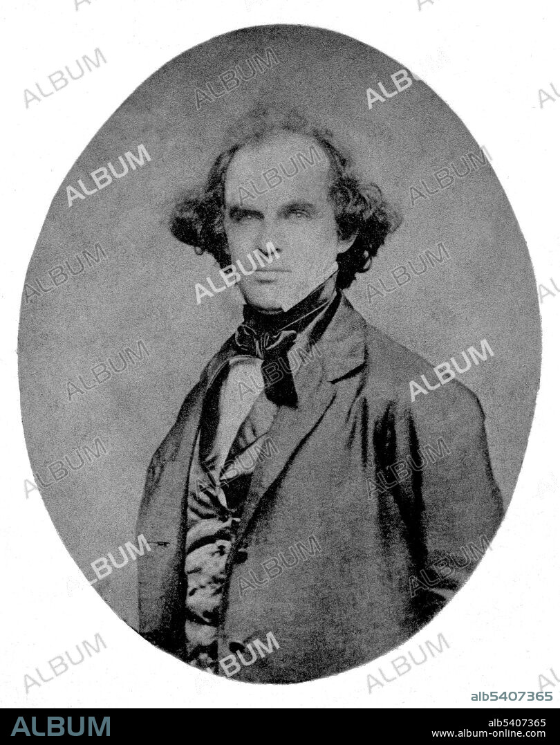 Nathaniel Hawthorne (July 4, 1804 - May 19, 1864) was an American novelist and short story writer. His fiction works are considered part of the Romantic movement and, more specifically, dark romanticism. He is best remembered for his novels: The Scarlet Letter, The House of Seven Gables and The Marble Faun. John Adams Whipple, 1853 (cropped and cleaned).