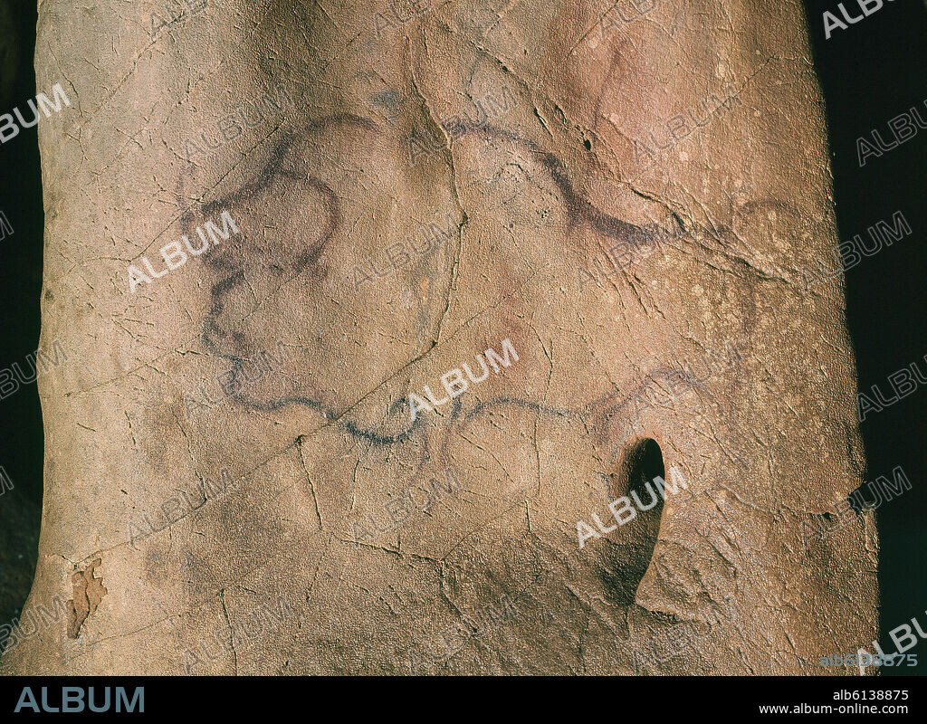 PINTURA RUPESTRE - BISONTE PINTADO ENTRE 13000 Y 10000 AC - MAGDALENIENSE.