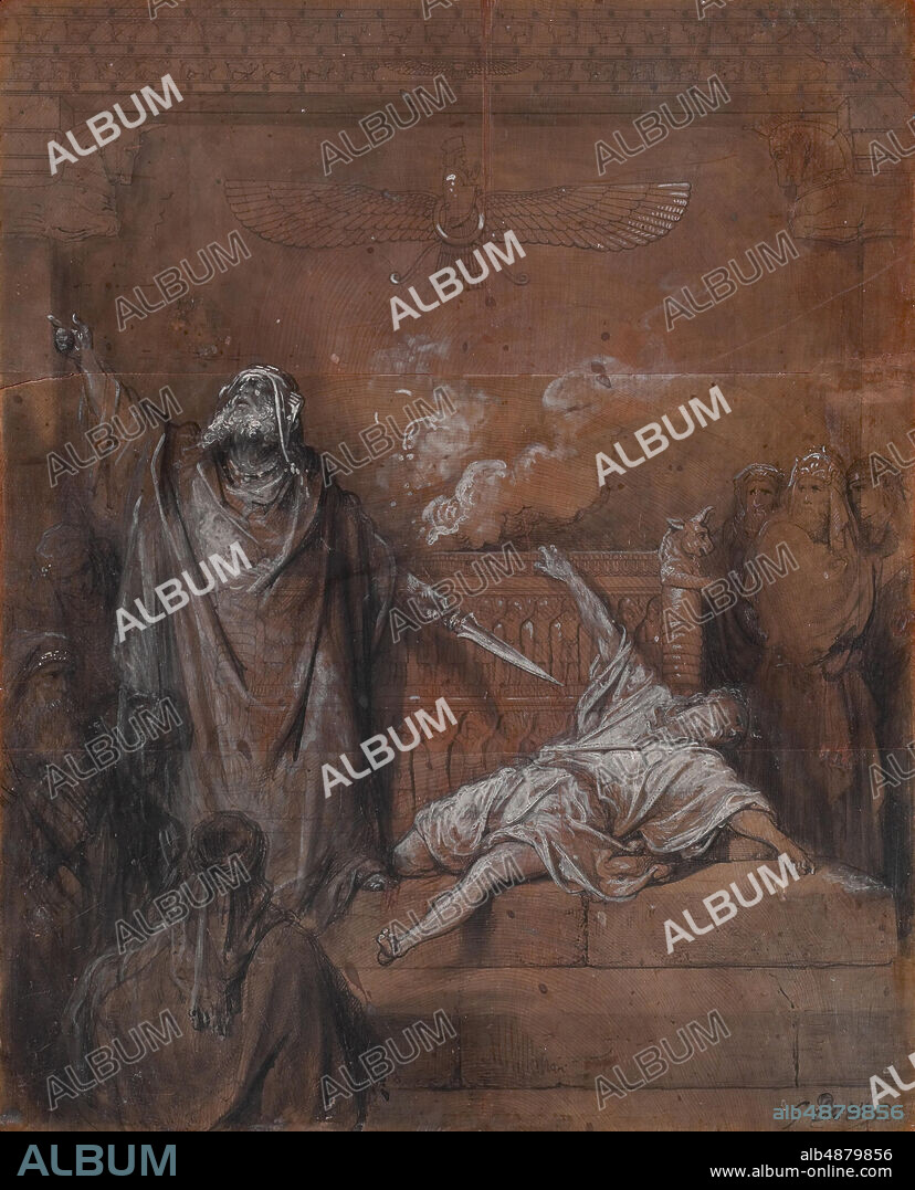 Gustave Doré, French, 18321883, Matatias, c. 1866, Gouache on uncut wood block, Overall: 7/8 x 9 5/8 x 7 3/4 in. (2.2 x 24.4 x 19.7 cm).