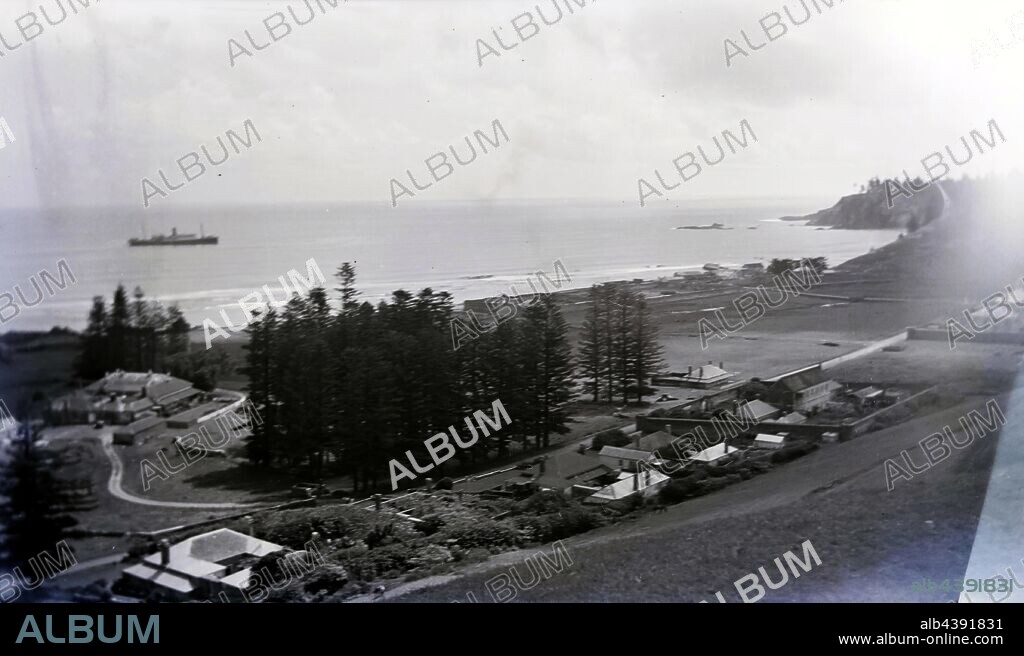Negative - Penal Settlement, Norfolk Island, circa 1930s, Negative depicting the former penal settlement at Norfolk Island. Part of a collection of 55 photographic lantern slides travel images taken in the Pacific Islands, probably in the late 1930s.