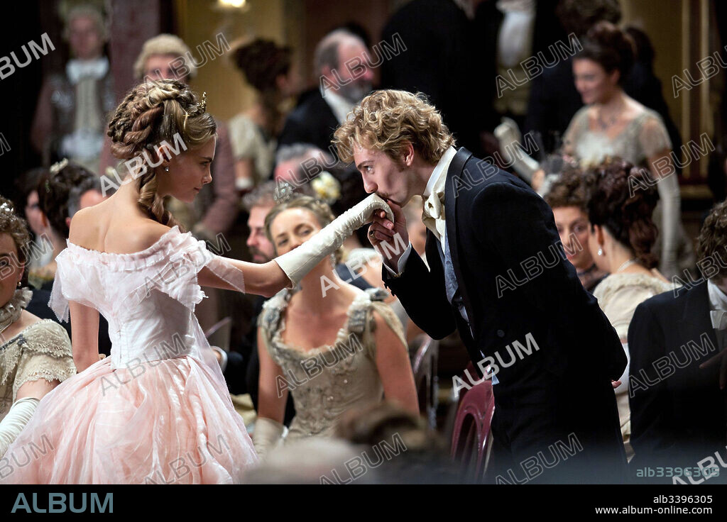 AARON JOHNSON and CARA DELEVINGNE in ANNA KARENINA, 2012, directed by JOE WRIGHT. Copyright STUDIO CANAL/WORKING TITLE FILMS.